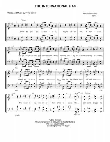 INTERNATIONAL RAG, THE (arr. Walter Latzko)