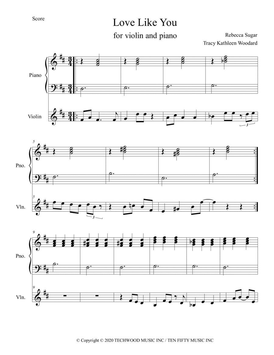 Love Like You (almost Complete Version) (arr. Tracy Kathleen Woodard)