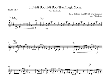 Bibbidi-bobbidi-boo (the Magic Song) (arr. Fabio Britto)
