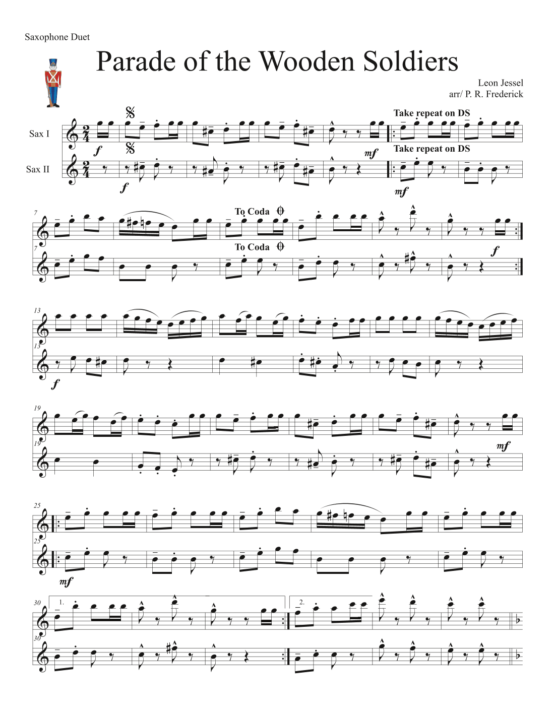 Parade of the Wooden Soldiers (Saxophone Duet) (arr. P. R. Frederick)