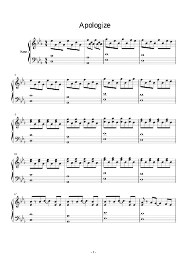 Apologize (arr. Ryan Tedder)
