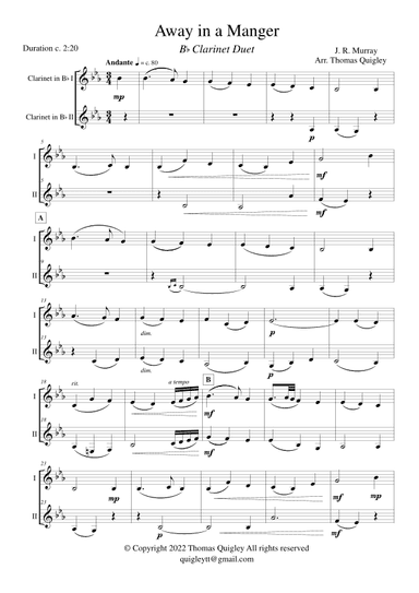 Away in a Manger (arr. Thomas Quigley)