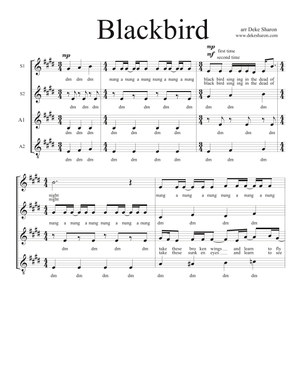 Blackbird (arr. Deke Sharon)