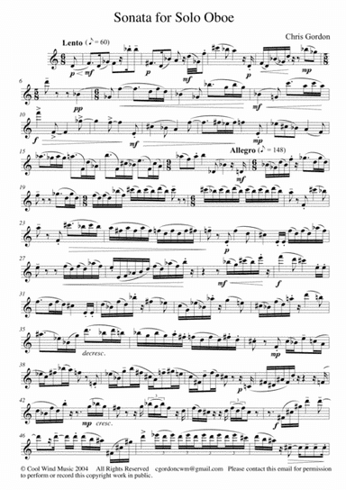 Sonata for solo oboe
