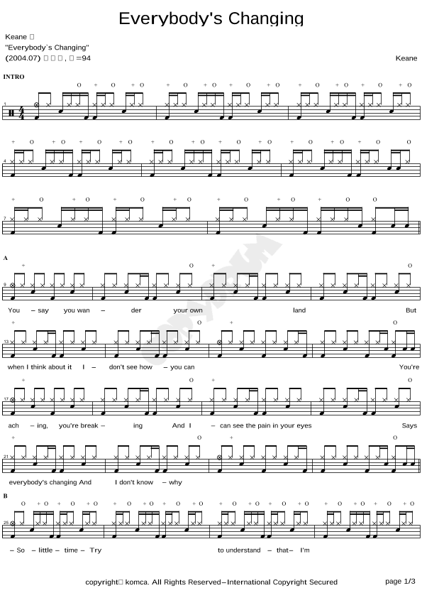 Everybody's Changing (arr. COPYDRUM)