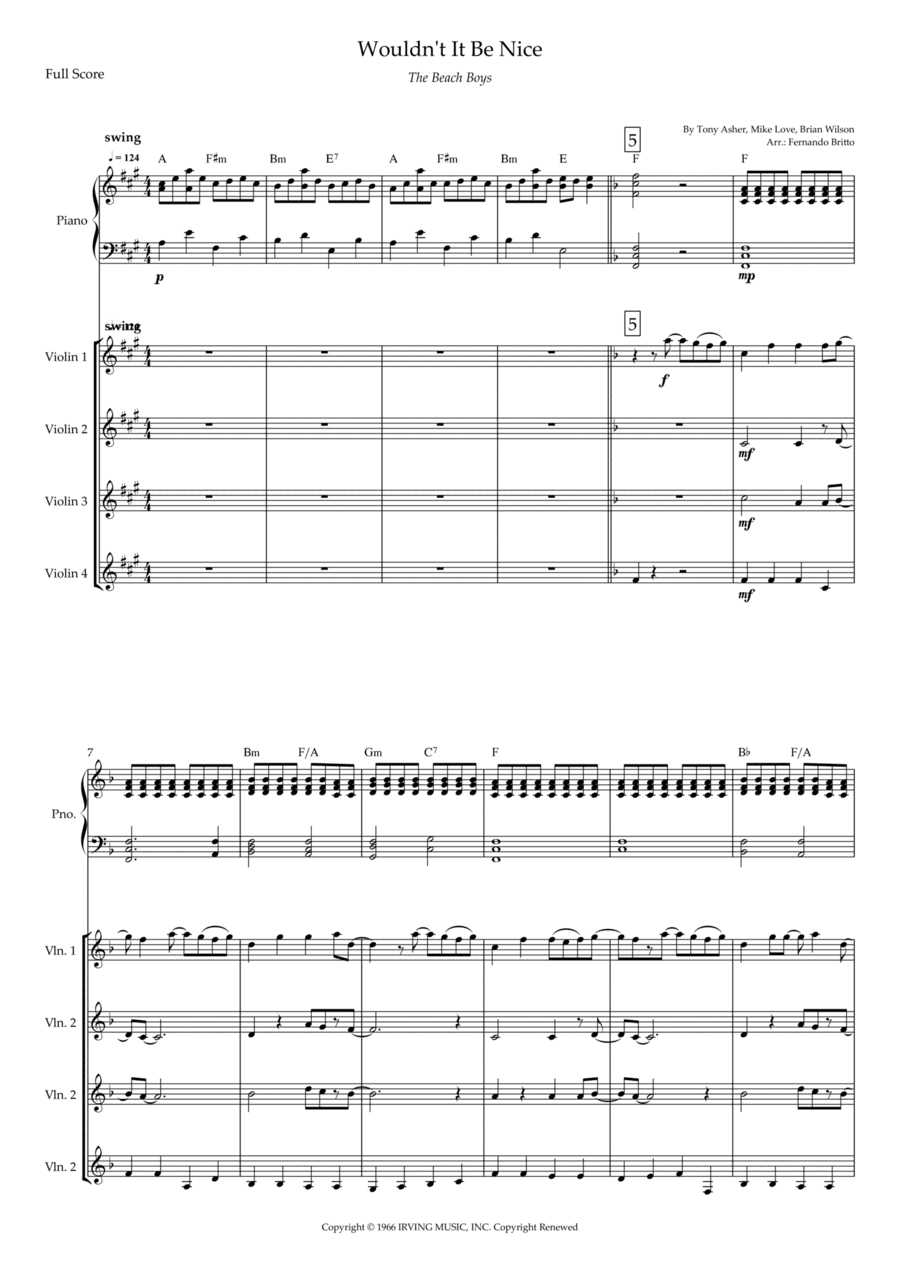 Wouldn't It Be Nice (arr. Fernando Britto)