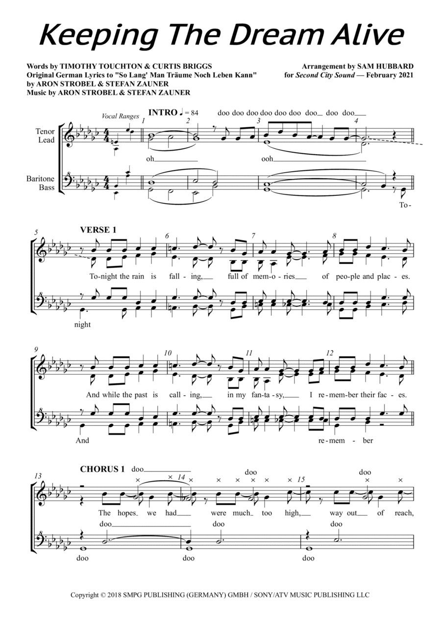 Keeping The Dream Alive (arr. Sam Hubbard)