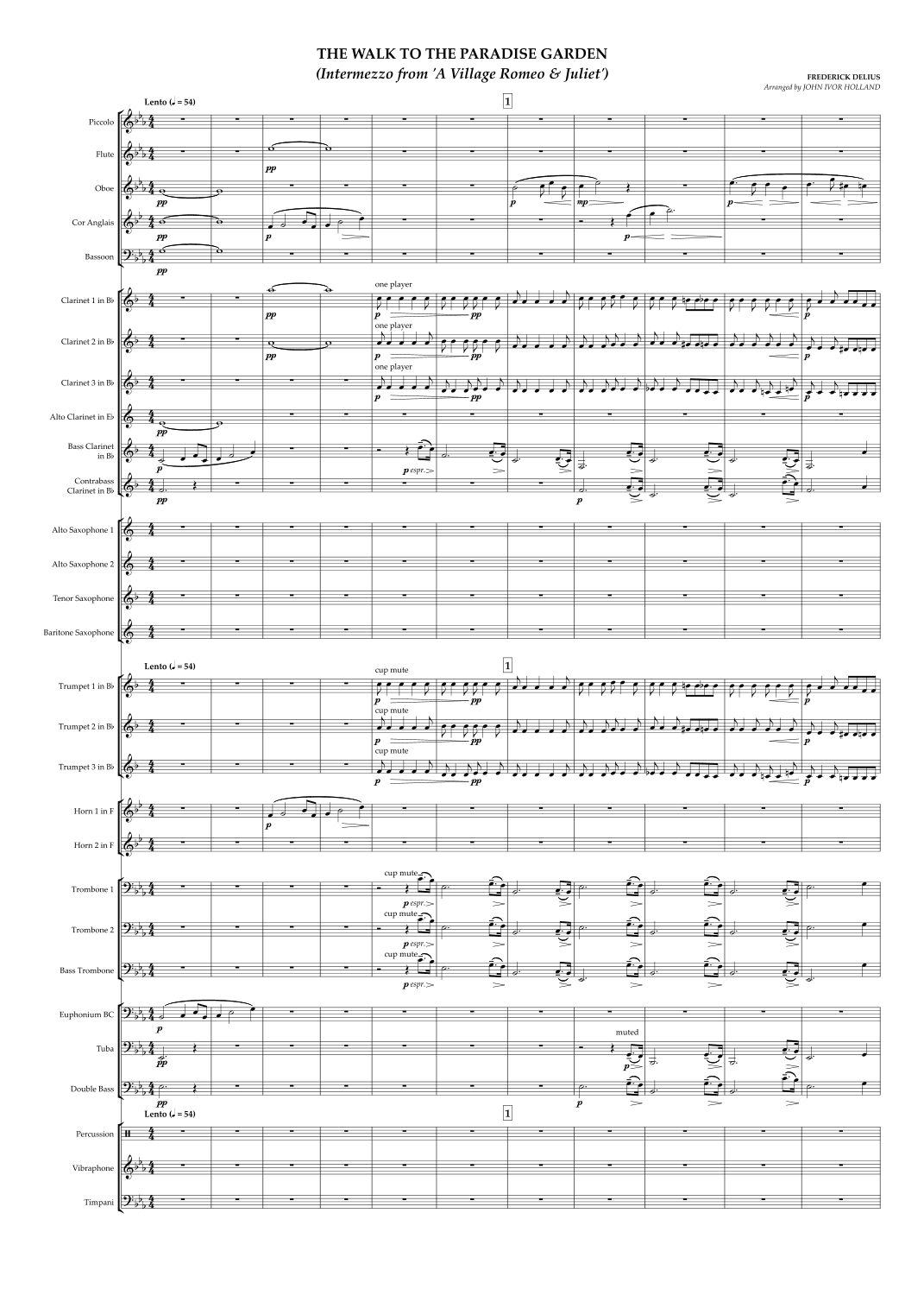 The Walk to the Paradise Garden (arr. John Ivor Holland)