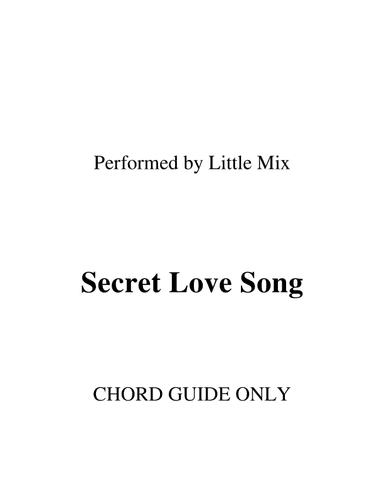 Secret Love Song (arr. RWM)