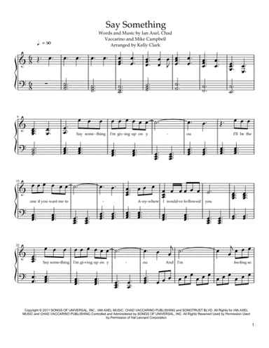Say Something (arr. Kelly Clark)
