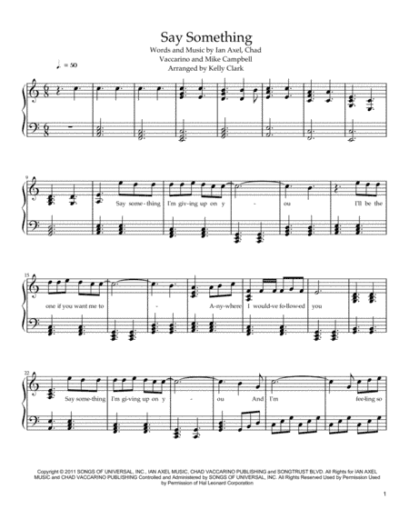 Say Something (arr. Kelly Clark)