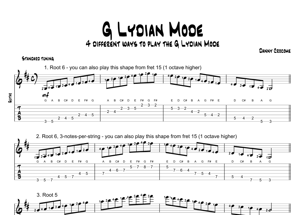 G Lydian Mode (4 Ways to Play)