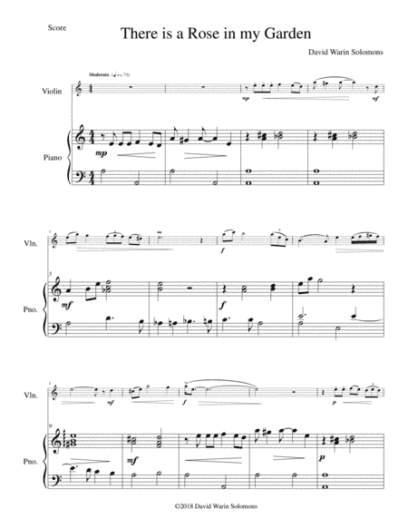 There is a Rose in my Garden for violin and piano