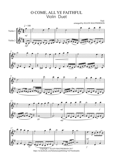 Violin Duet - O COME, ALL YE FAITHFUL (arr. Ellen Macpherson)
