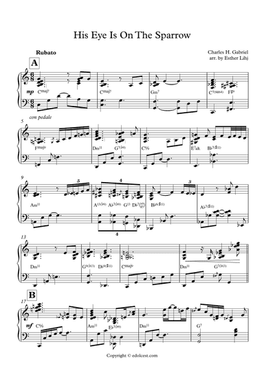 His eye is on the sparrow (arr. Esther Lihj)