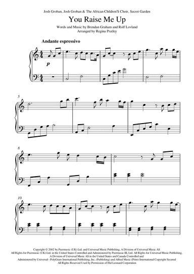 You Raise Me Up (arr. Regina Pratley)