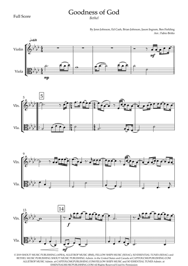 Goodness Of God (arr. Fabio Britto)