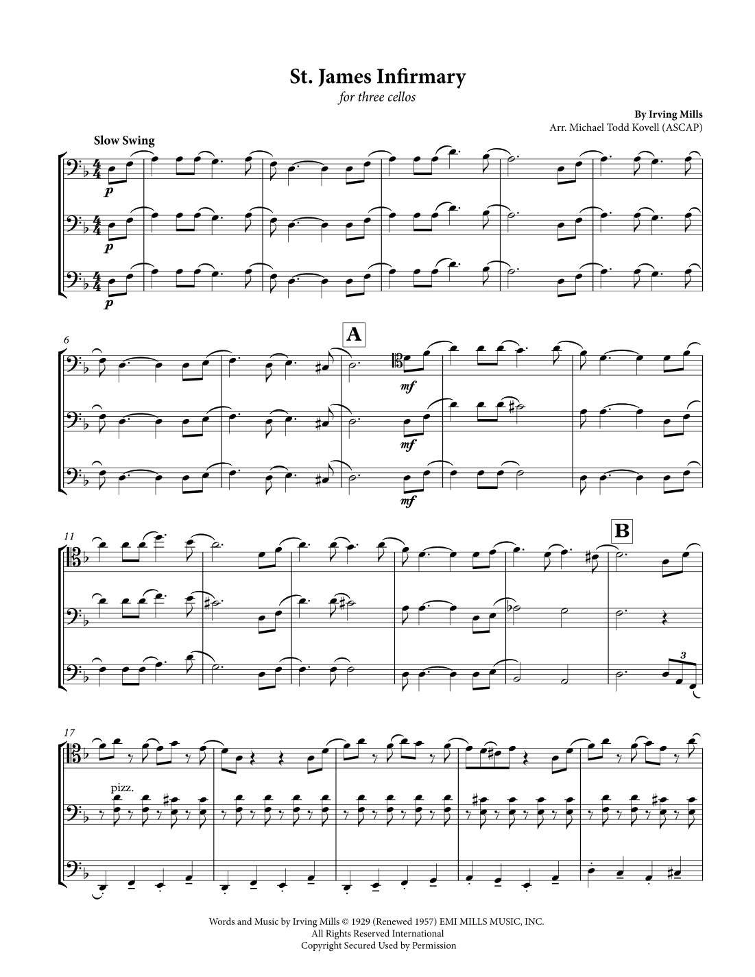 St. James Infirmary (arr. Michael Todd Kovell)