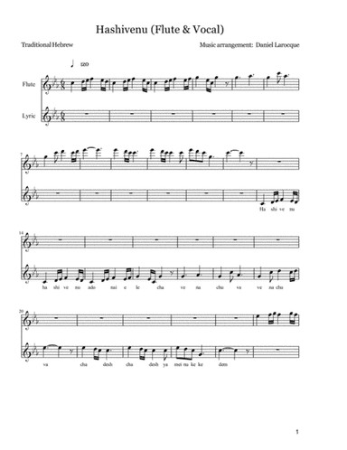 Hashivenu (Flute and Choral) (arr. Daniel Larocque)