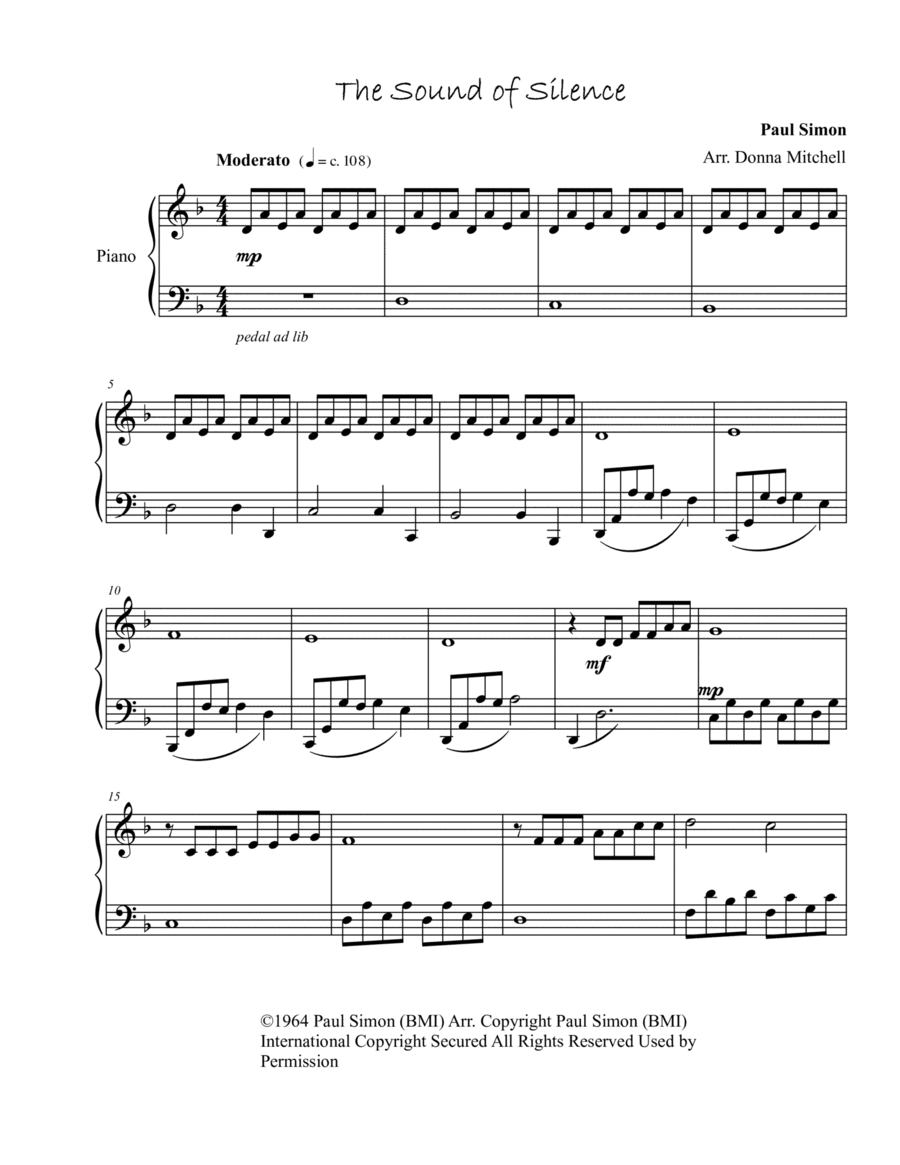 The Sound Of Silence (arr. Donna Mitchell)