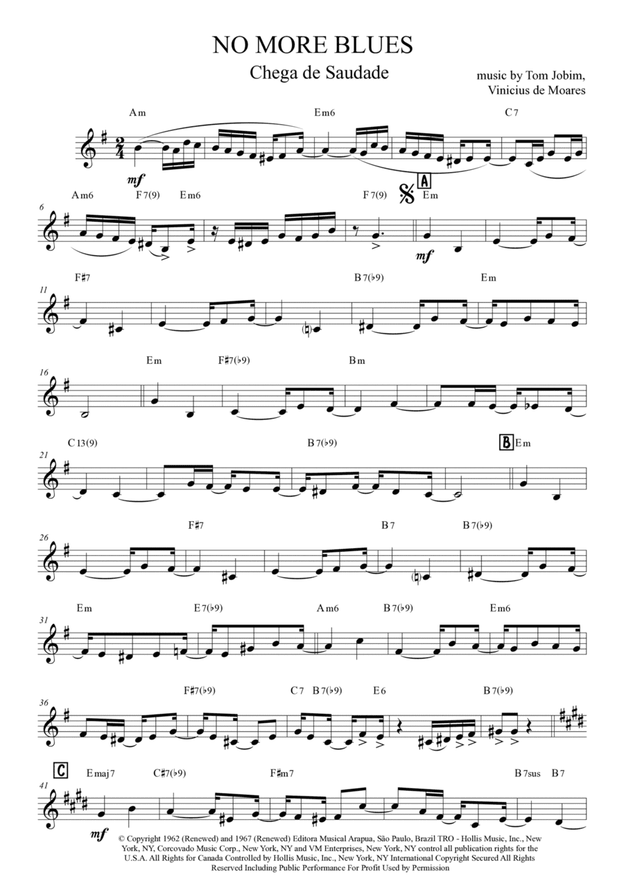 Chega De Saudade (no More Blues) (arr. Anderson Quevedo)