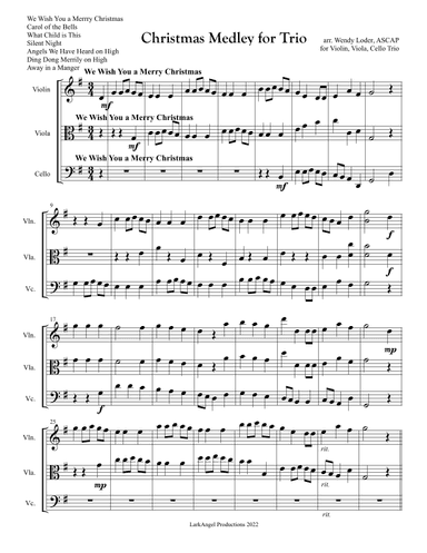 Seven Traditional Christmas Carols for String Trio (arr. Wendy Loder, ASCAP)
