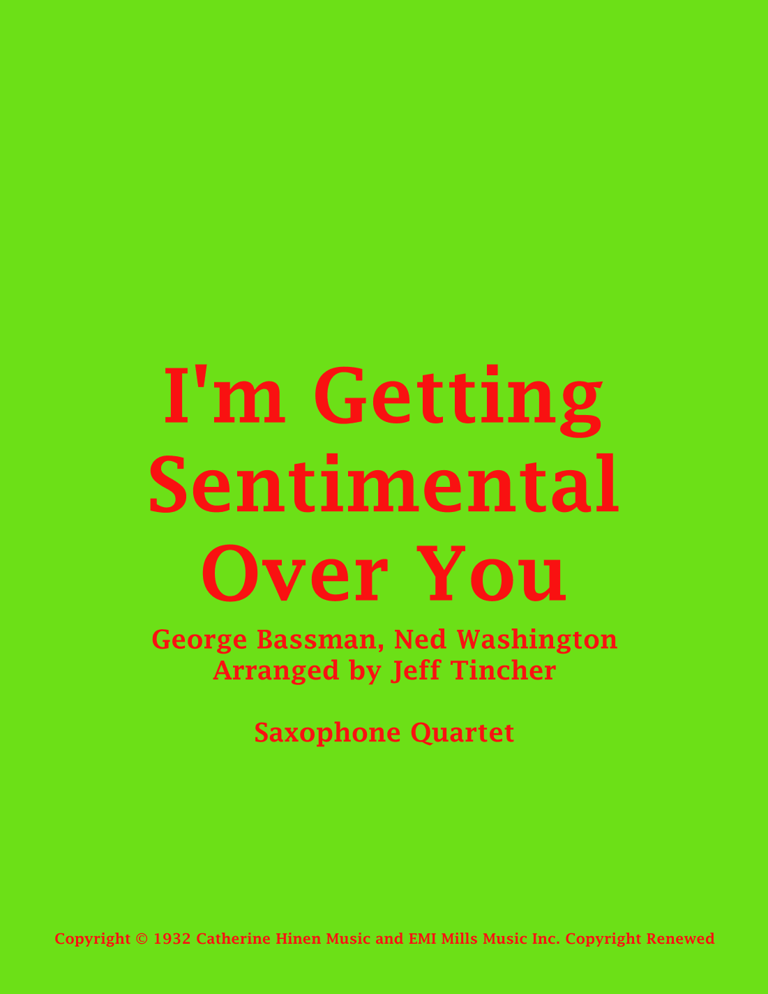 I'm Getting Sentimental Over You (arr. Jeff Tincher)