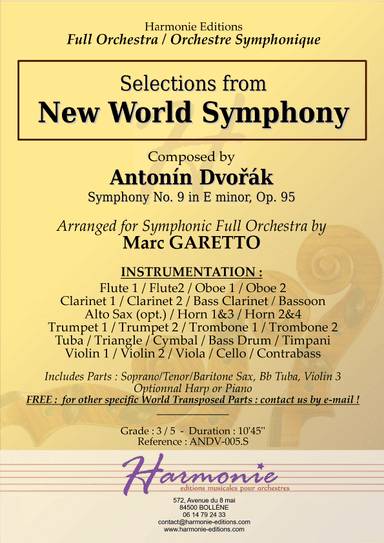 Selections from NEW WORLD SYMPHONY (arr. Marc GARETTO)