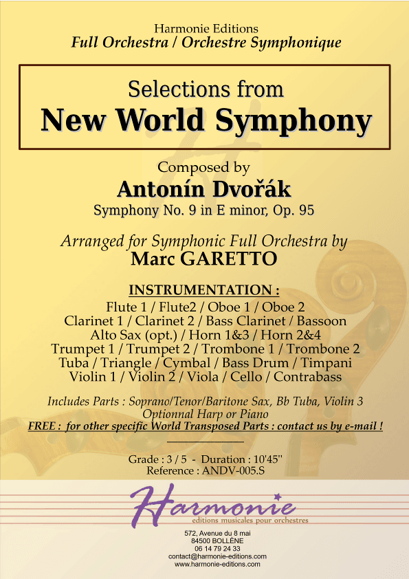 Selections from NEW WORLD SYMPHONY (arr. Marc GARETTO)