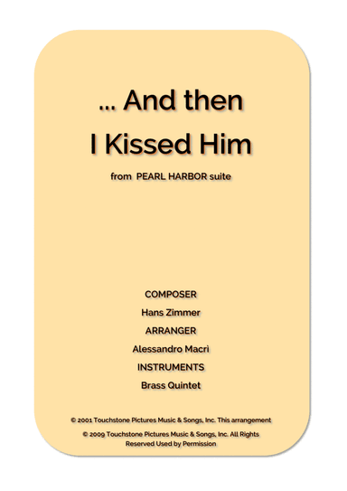 ... And Then I Kissed Him (arr. Alessandro Macrì)