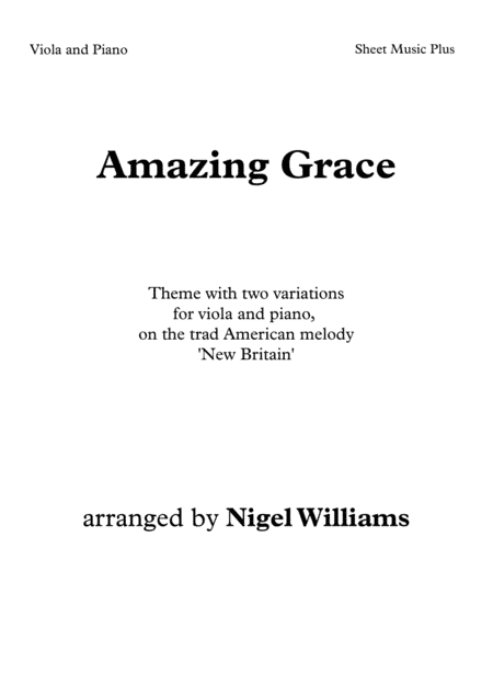 Amazing Grace, for Viola and Piano (arr. Nigel Williams)