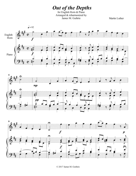 Luther: Out of the Depths for English Horn & Piano (arr. James M. Guthrie, ASCAP)