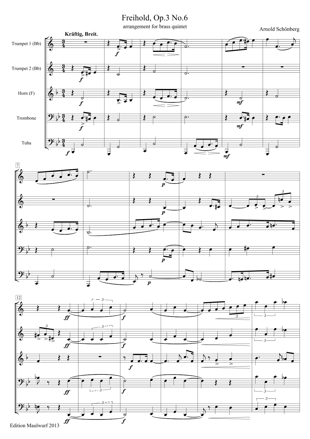 Freihold (A. Schoenberg) (arr. Edition Maulwurf)