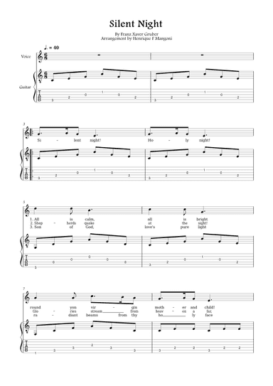 Silent Night (english lyrics) (arr. Henrique F Mangoni)