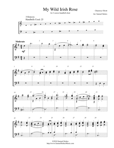 My Wild Irish Rose - for 3-octave handbell choir (arr. Samuel Stokes)