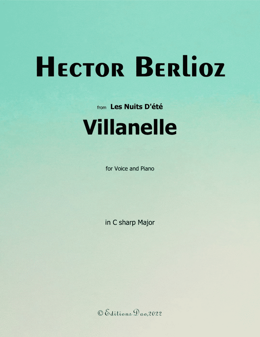 Villanelle, by Berlioz, in C sharp Major (arr. Editions Dao)
