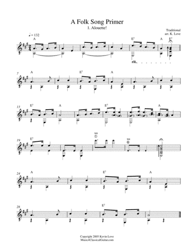 A Folk Song Primer for Guitar (arr. Kevin Love)