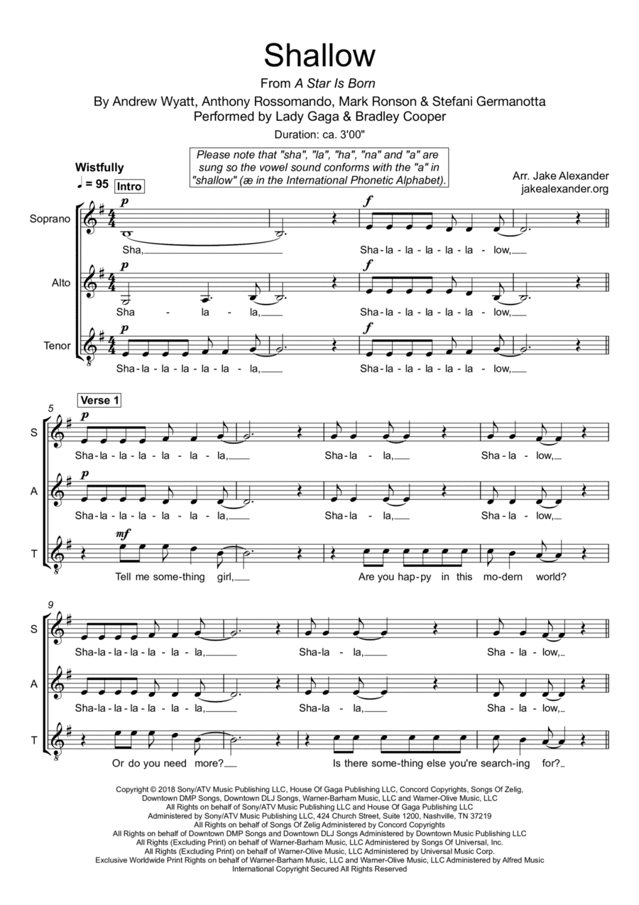 Shallow (arr. Jake Alexander)