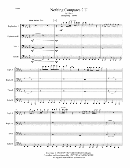 Nothing Compares 2 U (arr. Tim Olt)