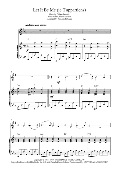 Let It Be Me (je T'appartiens) (arr. Kaiserin Rebecca)