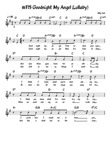 Lullabye (goodnight, My Angel) (arr. John Fries)