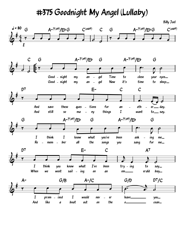 Lullabye (goodnight, My Angel) (arr. John Fries)