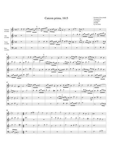 5 canzoni, 1615 (arr. Gil Garty)