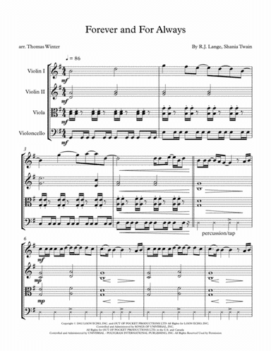 Forever And For Always (arr. Thomas Winter)