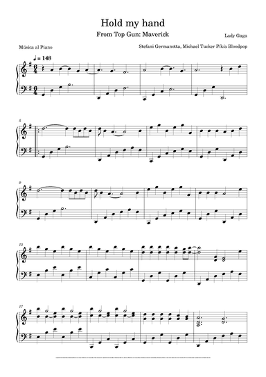 Hold My Hand (arr. Música al Piano)