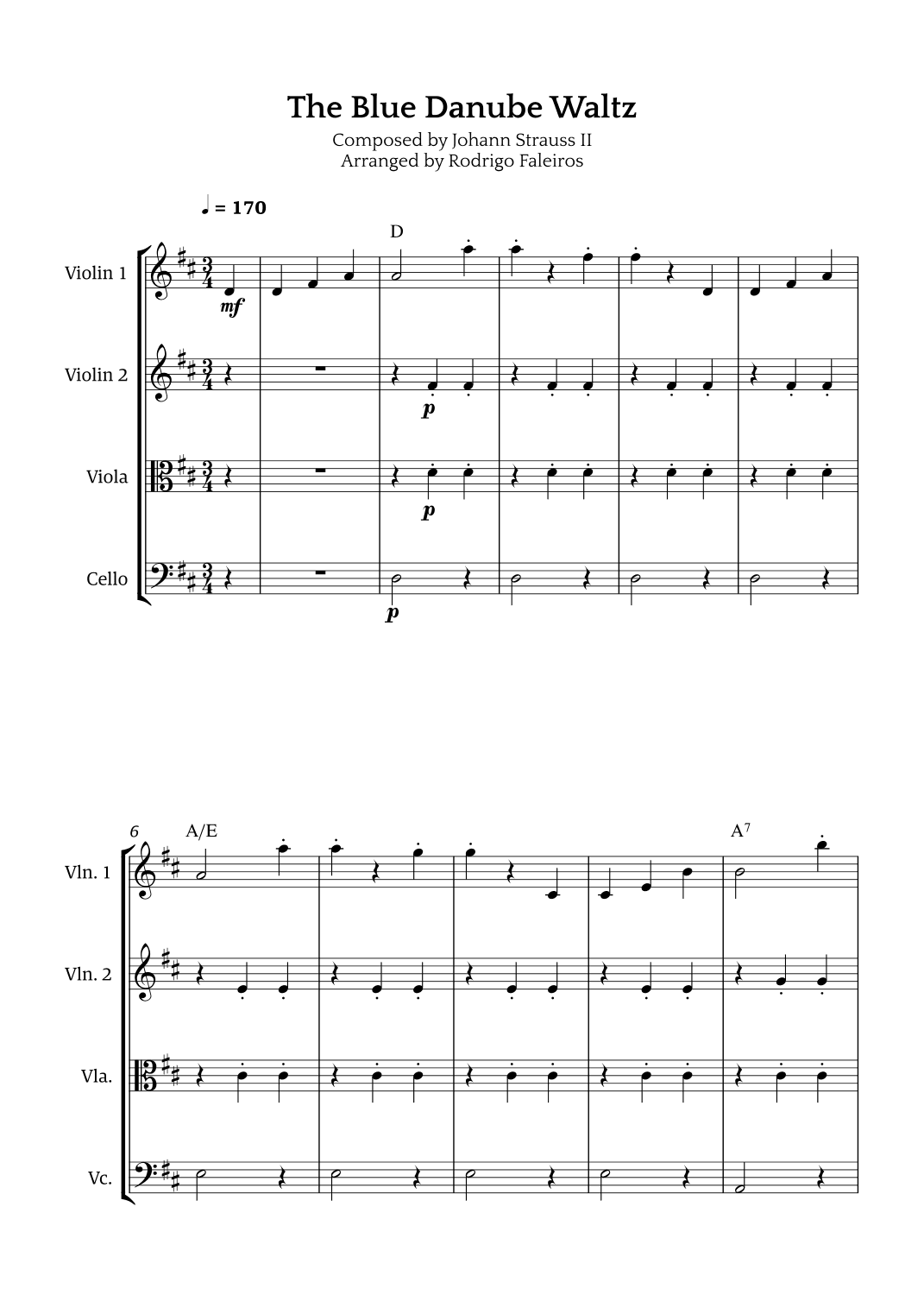 The Blue Danube Waltz (arr. Rodrigo Faleiros)
