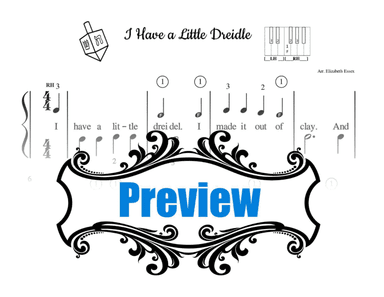 Dreidel Song - I have a little Dreidel - Pre-staff Finger Numbers on the Black Keys (arr. Elizabeth Essex)