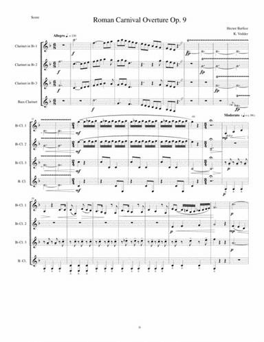 Berlioz - Roman Carnival - Clarinet Quartet (arr. Katie Vedder)