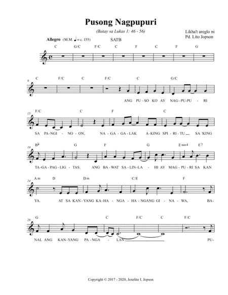 Pusong Nagpupuri (SATB)