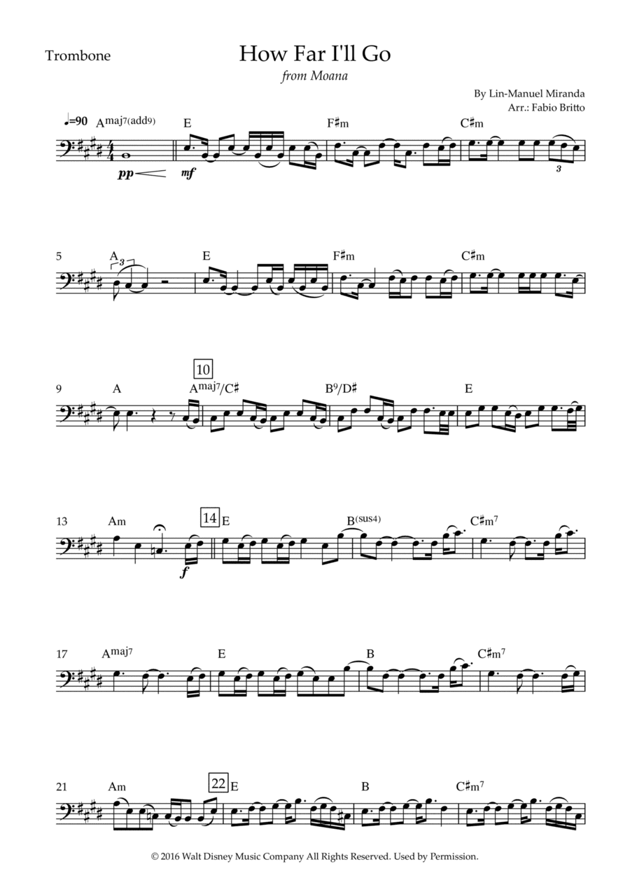 How Far I'll Go (arr. Fabio Britto)
